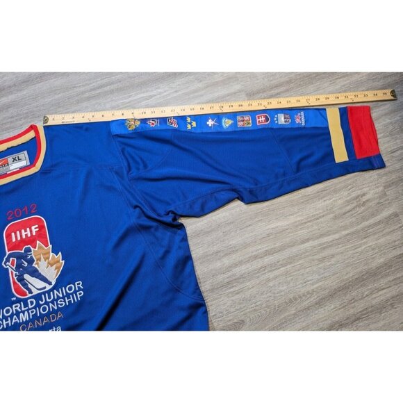 Nike XL World Junior Championship 2012 IIHF Alberta Canada Hockey Jersey Blue - Picture 10 of 10